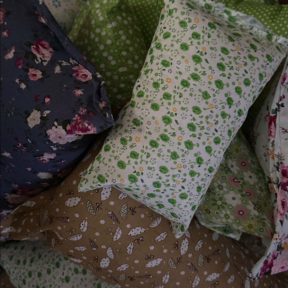 Handmade Purse Pillow 2 for $20 Polka Dot & Floral Design All colors 16x8 large
